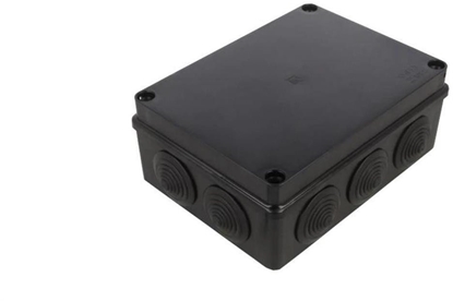 Picture of Pawbol Skrzynka hermetyczna IP65 Puszka instalacyjna 190x140x70mm czarna z dawikami PG29 S-BOX 406c