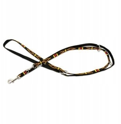 Изображение Smycz dla psa, wzór etniczny, regulowana, tama polipropylenowa, 16mm/220cm czarna