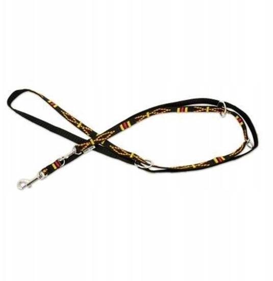 Изображение Smycz dla psa, wzór etniczny, regulowana, tama polipropylenowa, 16mm/220cm czarna