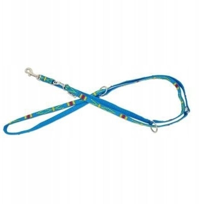 Изображение Smycz dla psa, wzór etniczny, regulowana, tama polipropylenowa, 25mm/220cm bkitna