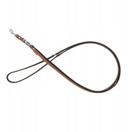 Изображение Smycz regulowana skórzana dla psa, koniak/czarny, M-L, 20mm/200cm