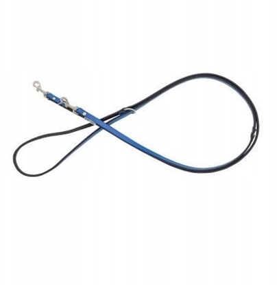 Изображение Smycz regulowana skórzana dla psa, niebieski/czarny, M-L, 20mm/200cm