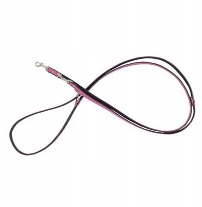Изображение Smycz regulowana skórzana dla psa, róowy/czarny, XS-S, 12mm/200cm