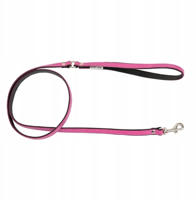 Изображение Smycz skórzana dla psa, róowy/czarny, M-L, 20mm/120cm
