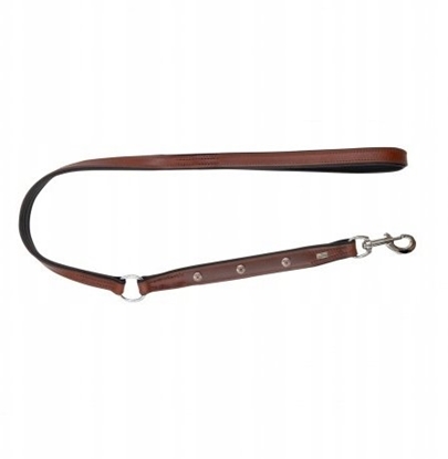 Изображение Smycz skórzana, 20 mm- 100 cm, czerwona-czarna