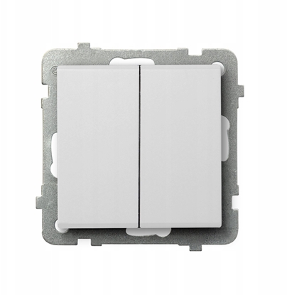 Picture of SONATA cznik dwugrupowy wiecznikowy biay mat P-2R/m/75