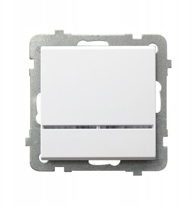 Picture of SONATA cznik jednobiegunowy z podwietleniem niebieskim biay mat P-1RS/m/75