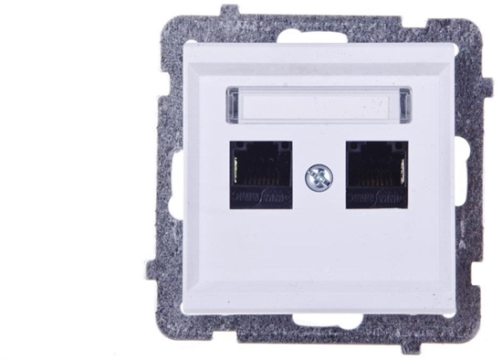 Picture of Ospel SONATA Gniazdo komputerowe podwójne, kat. 5e MMC biay mat GPK-2R/K/m/75