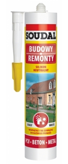 Изображение Soudal Silikon budowlany o utwardzaniu neutralnym 310ml biay