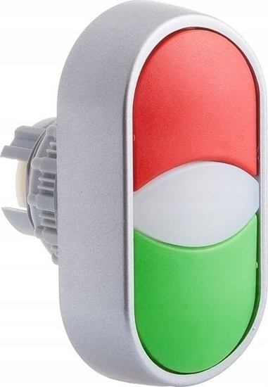 Изображение Spamel Napd przycisku sterowniczego podwójnego 22mm z samopowrotem zielono-czerwony SP22-2KL-Z/C