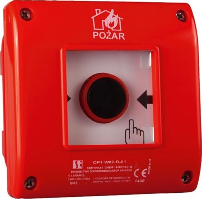 Изображение Spamel Przycisk ppo. natynkowy 1Z 1R czerwony (OP1-W01-B11)