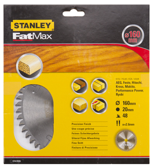 Picture of Stanley Pia tarczowa z wglikiem TCT/HM FATMAX 160x20mm 48zbów (STA15535)