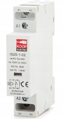 Изображение KOOP Elektro Stycznik moduowy 25-02 25A 2NC 230V 1P 1-FAZ IS25-1-02