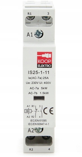 Picture of Stycznik moduowy 25-11 25A 1NC 1NO 230V 1P 1-FAZ IS25-1-11