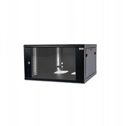 Изображение Szafa wiszca RACK 19 cali 6U/600mm drzwi przeszklone otwierane boki RAL 9005 BOCK-019-060-600-C