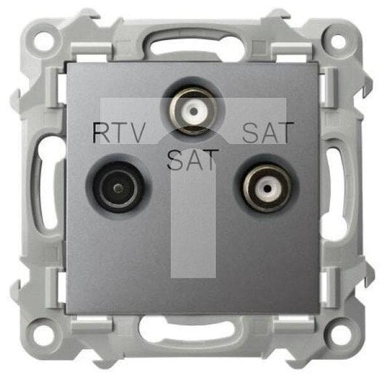 Picture of SZAFIR Gniazdo RTV-SAT z dwoma wyjciami SAT szary mat GPA-Z2S/m/70