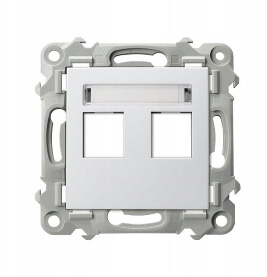 Изображение SZAFIR Obudowa gniazda podwójnego typu Keystone prosta biay GPK-2Z/p/00
