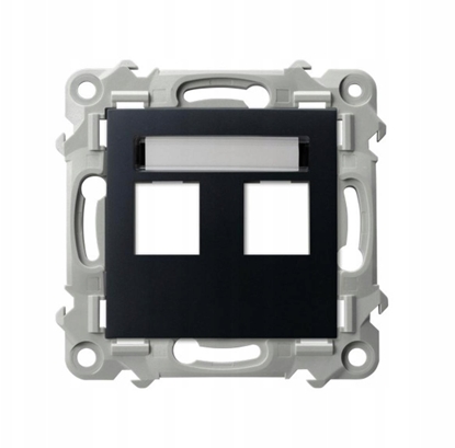 Picture of SZAFIR Obudowa gniazda podwójnego typu Keystone prosta czarny metalik GPK-2Z/p/33