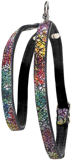 Изображение Szelki dla psa skórzane Kwiaty, M-L, 12mm/45cm