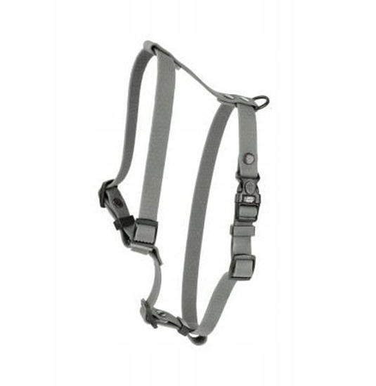 Изображение Szelki dla psa z wytrzymaej gumy, szare, 16mm/30-60cm