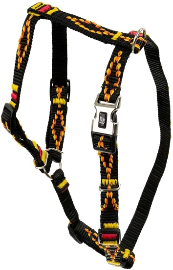 Изображение Szelki dla psa, wzór etniczny, tama polipropylenowa, 25mm/70-90cm czarne