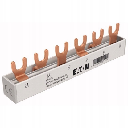 Attēls no Szyna czeniowa 3-faz. 6MU, moliwo przycinania EVGK-3PHAS/6MODUL EP-501075