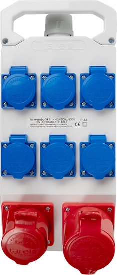 Изображение Tarel Rozdzielnica stacjonarna 00611 32A 3P+N+Z 400V, 16A 3P+N+Z 400V, 6x16A 2P+Z 250V 341
