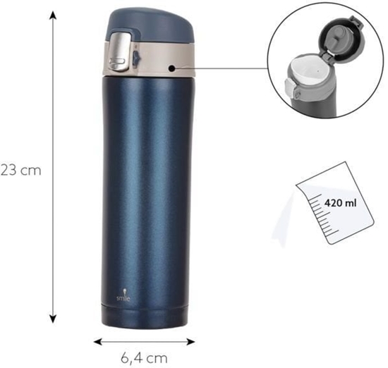 Picture of TERMOS TURYSTYCZNY STT-26 420ML NIEBIESKI