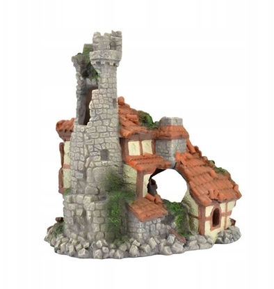 Изображение Terra Natura Aqua Natura Dekoracja akwarystyczna ruiny twierdzy z domem 17cm