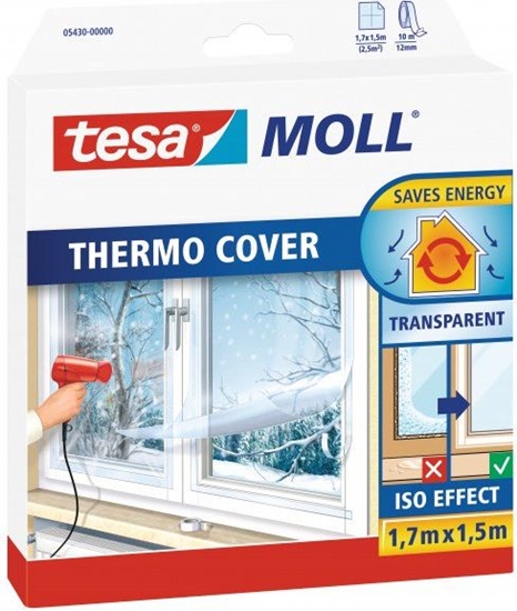 Picture of tesa MOLL Thermo Cover Fensterisolierfolie  1 7 m x 1 5 m durchsichtig  stoppt Kälte  spart Energie (05430-00000-00) 4042448034458