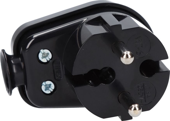 Picture of Timex Wtyczka ktowa b/u 16A 2P, 250V, czarna (WT-6)