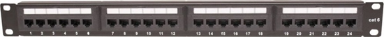 Picture of TKH Panel kat.6 19 cali 1U 24xRJ45 UTP czarny CCAS-PA6-24UTP