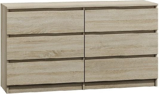 Picture of Topeshop Komoda 140cm 6 szuflad kolor db sonoma