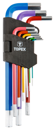 Picture of Topex Zestaw kluczy imbusowych hex typ L 1,5-10mm 9szt. (35D966)