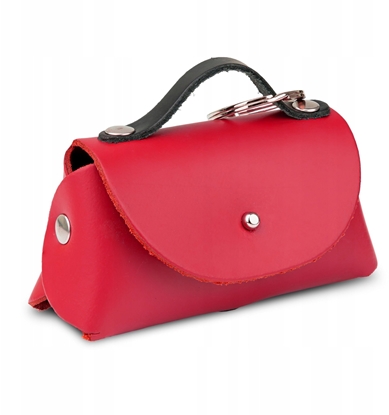 Изображение Torebka skórzana do woreczków na odchody czerwona