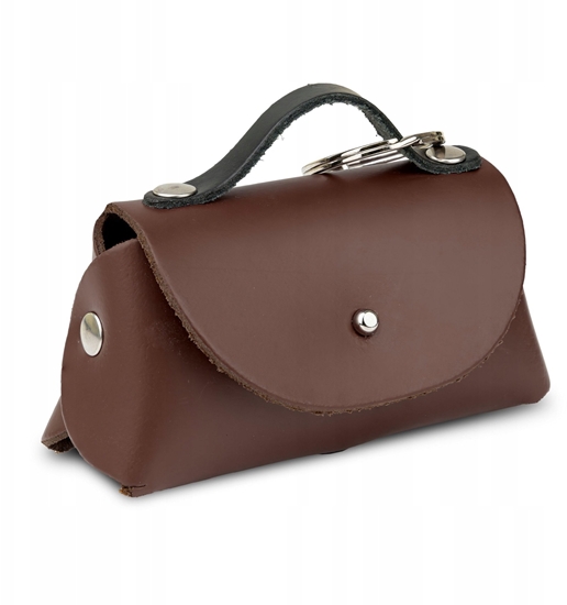 Изображение Torebka skórzana do woreczków na odchody, brzowa