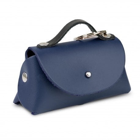 Изображение Torebka skórzana do woreczków na odchody, granatowa