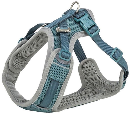Attēls no Trixie Premium FlexMesh szelki dla psa petrol L: 6392 cm/25 mm dostosowane dla mopsów i buldogów