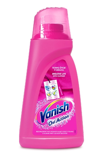 Picture of Vanish Oxi Pink Fabric Stain Remover Liquid for Colour Fabrics 1 L