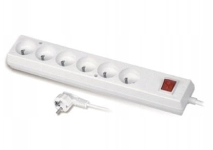 Picture of Velstro Przeduacz with switch 6-sockets z/u 10A 5m /OMY 3x1/ white PS-670WS T-106220