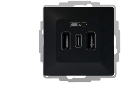 Изображение VESTRA adowarka USB 2xA+C czarny 3808-19