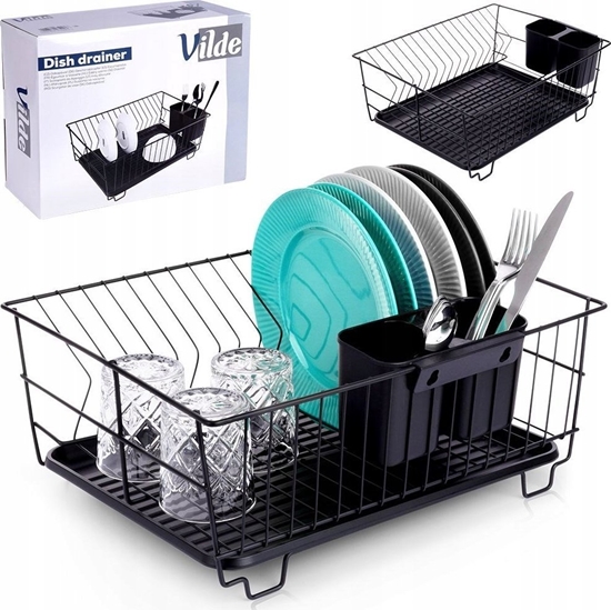 Изображение Vilde Suszarka na naczynia czarna 40x33x17 cm