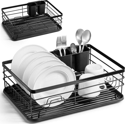 Изображение Vilde Suszarka na naczynia talerze kubki sztuce czarna ociekacz do naczy loft