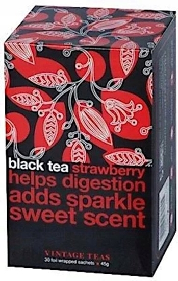 Изображение Vintage Teas Herbata czarna Black Tea Strawberry 30 saszetek