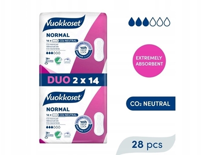 Attēls no Vuokkoset NORMAL Podpaski bez skrzydeek DUOPACK (2 x 14 szt.)