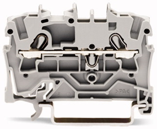 Picture of Wago Zczka przelotowa 2-przewodowa do zastosowa Ex e II szara 24/32A - 2002-1201