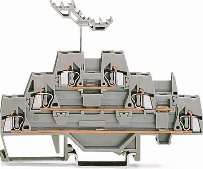Изображение Wago Zczka szynowa 3-pietrowa 2,5mm2 szara (280-549)