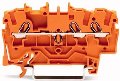 Изображение Wago Zczka szynowa 3-przewodowa 2,5mm2 pomaraczowa (2002-1302)