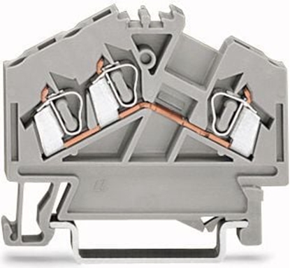 Изображение Wago Zczka szynowa 3-przewodowa 2,5mm2 szara (280-641)