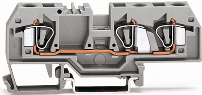 Picture of Wago Zczka szynowa 3-przewodowa 6mm2 szara (282-681)